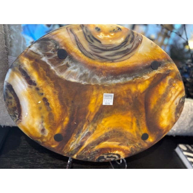 BIDK Home beautiful Tortoise Shell resin tray. Durable and can be used for decor or serving. Indoors or out. Tough resin...