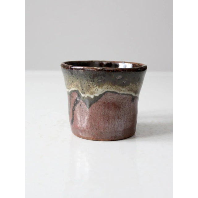 Brown Vintage Studio Pottery Mug For Sale - Image 8 of 11