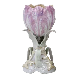 Antique 19th Century English Porcelain Parrot Tulip Vase