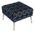 Chenille Ottoman on Italian Style Metal Legs For Sale