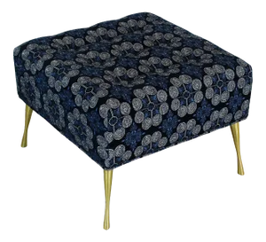 Chenille Ottoman on Italian Style Metal Legs