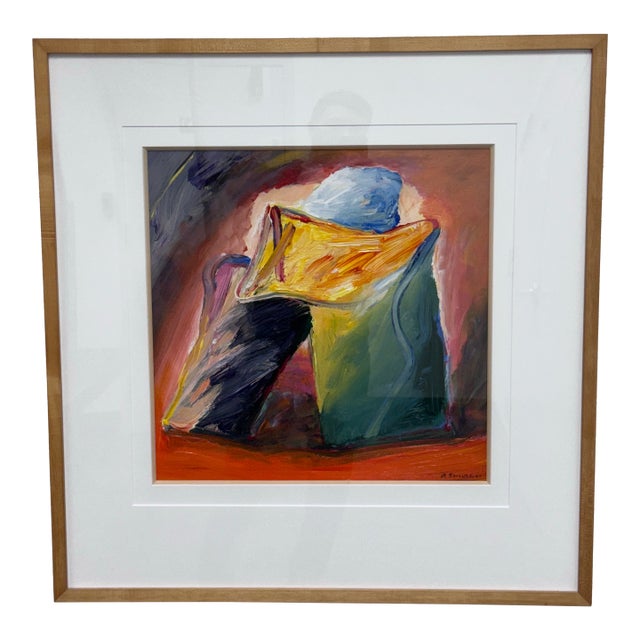 Circa 2001 Albert E. Smith Custom Framed Abstract Painting For Sale