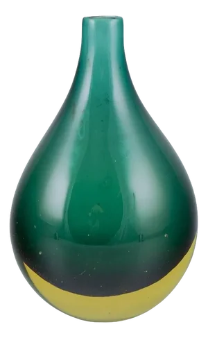 Bulbous Green Murano Glass Vase, Italy, 1960s