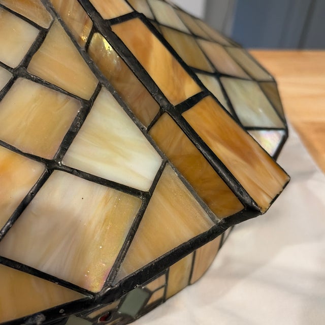 Traditional Very Rare 1920s Handmade Tiffany Style Lampshade For Sale - Image 3 of 7