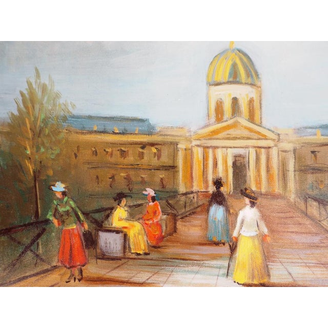 Modern Michel Pabois, Paris, The Institut de France Which Leads to the Seine, Original Oil on Canvas For Sale - Image 3 of 8