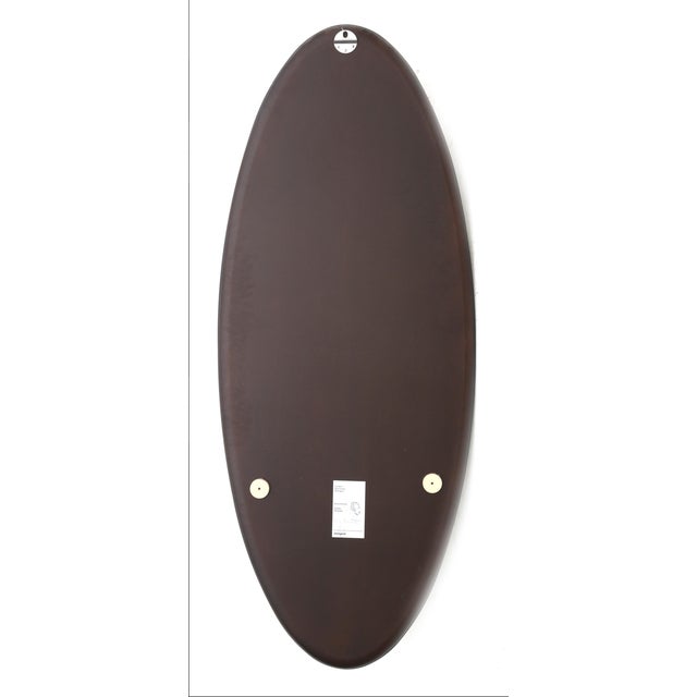 Rare oval mirror with a serigraphy of a signed self portrait of Carlo Scarpa by Centro Duchamp Bologna for Simon Gavina...