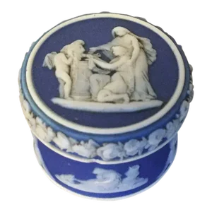 Antique 19th Century Wedgwood Jasperware Neoclassical Rouge Pot or Makeup Mortar