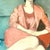Burgundy Vintage Italian Signed Modernist Woman Portrait Oil Painting For Sale - Image 8 of 13