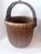 Asian Hand Woven Rice Basket with Wooden Frame and Handle For Sale - Image 3 of 9