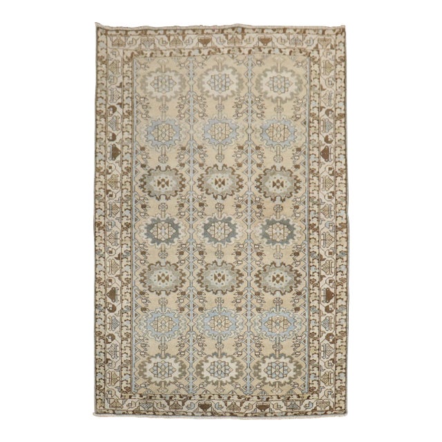 Neutral Color Antique Persian Rug, 4'8'' X 6'8'' For Sale