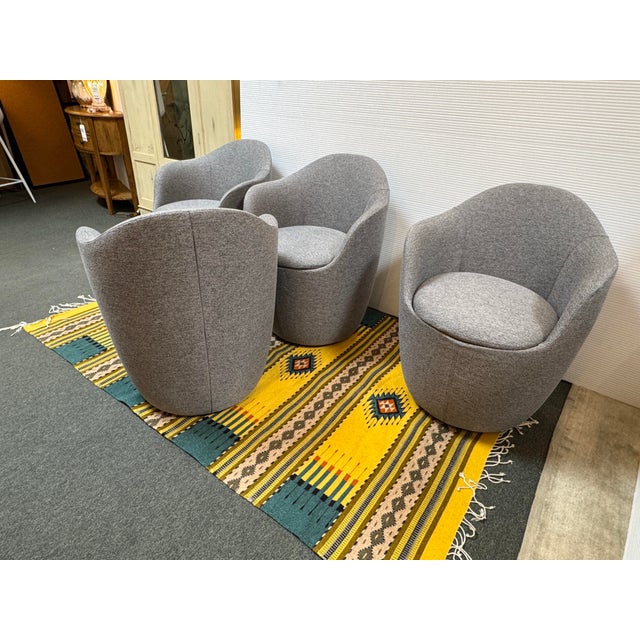Gray Hlynur Atlason for Design Within Reach Lína Swivel Dining Chairs, Set of Four For Sale - Image 8 of 15