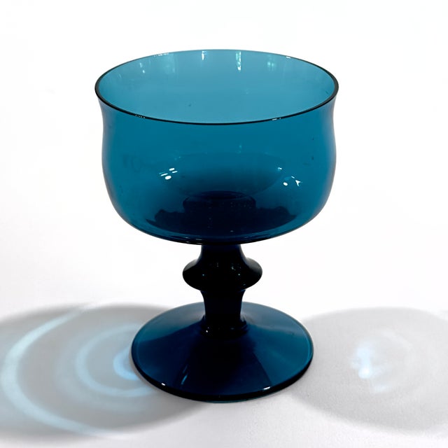 Sophisticated Finnish Style Inky Blue Decorative Glass Vessel Curation - Group of 5 For Sale - Image 12 of 13