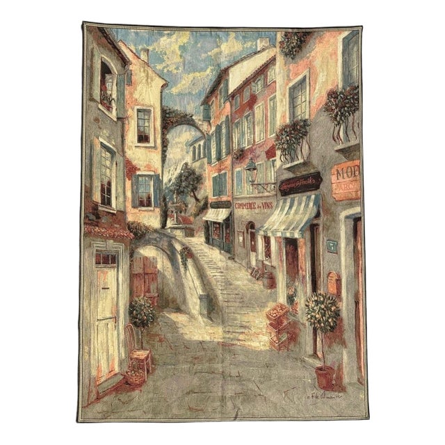 Vintage French Aubusson Jacquard Tapestry For Sale