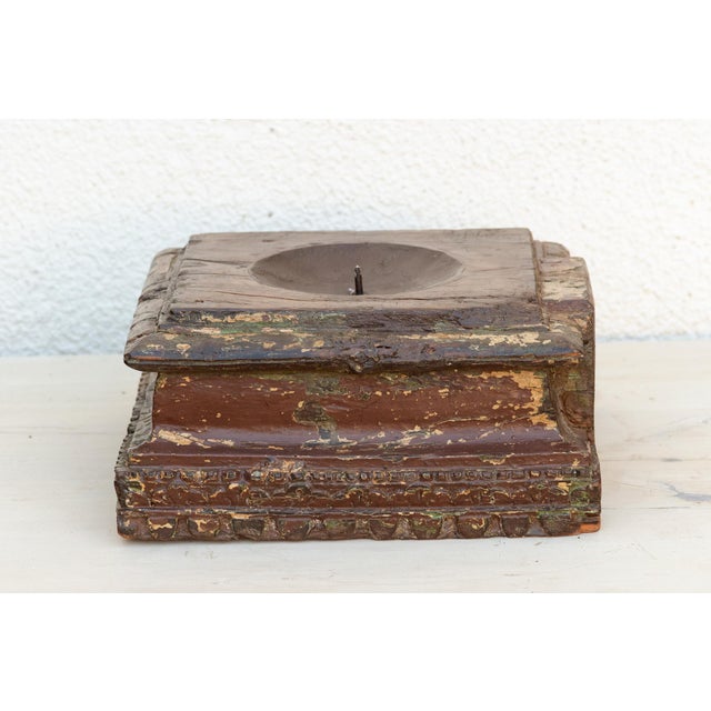 Weathered Indian Teak Architectural Plinth For Sale - Image 4 of 10