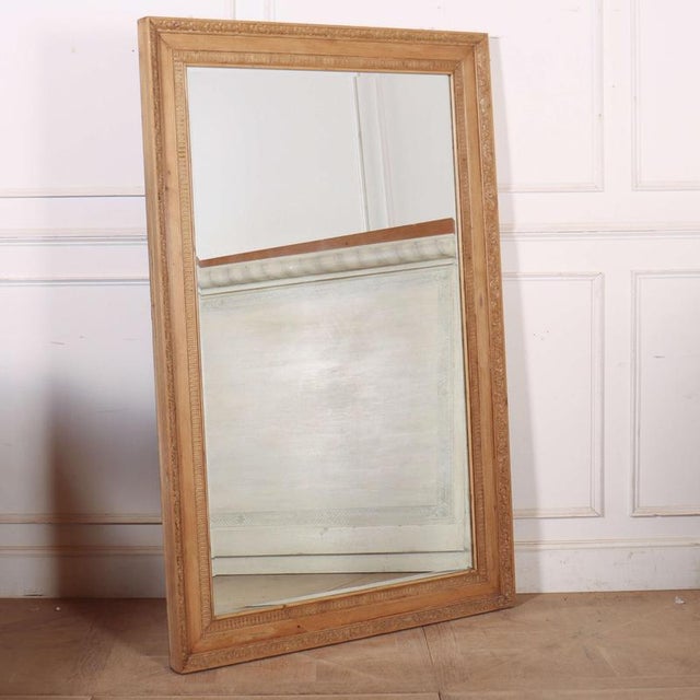 Wood Large Vintage Carved Pine Mirror For Sale - Image 7 of 7