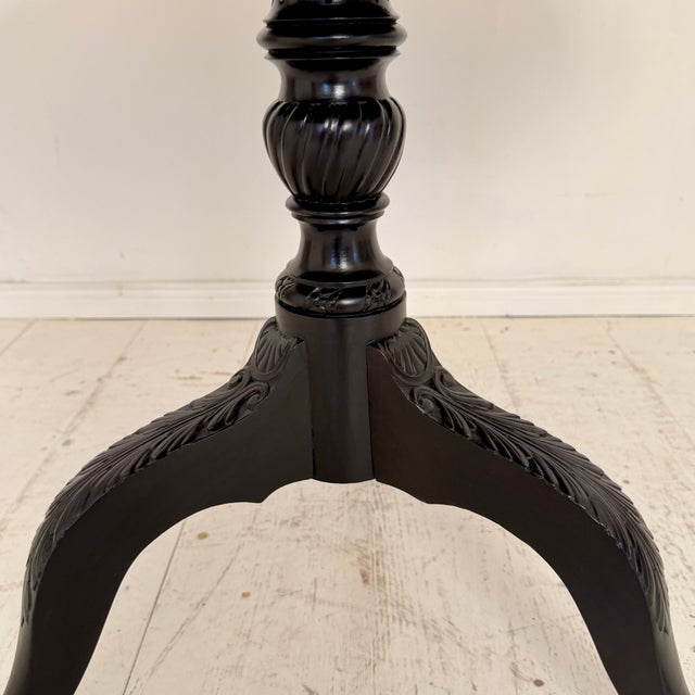 Vintage Carved Tripod Pedestal Side Table, 1940s For Sale - Image 14 of 18