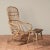 Wood Vintage High Back Chair With Ottoman For Sale - Image 7 of 7