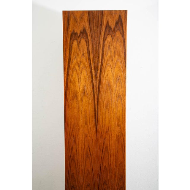 1960s Mid Century Danish Modern Bookshelf Tall Teak Wood Shelving 6 Shelf Compact 22" For Sale - Image 4 of 12