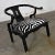 Chinoiserie Vintage Ming Style Black Lacquer & Brass Low Chair After James Mont in Scalamandre El Morocco Espresso Fabric For Sale - Image 3 of 13