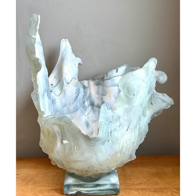 Vintage Abstract Glass Art Vase For Sale - Image 10 of 12