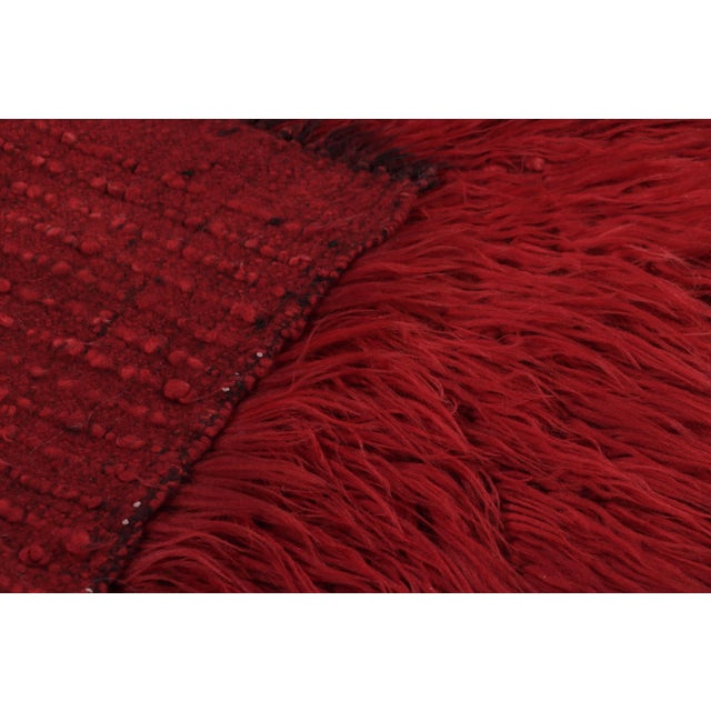 Textile Vintage Turkish Tulu Rug, Warm Red Wool With Soft Pile - Rug & Kilim For Sale - Image 7 of 7