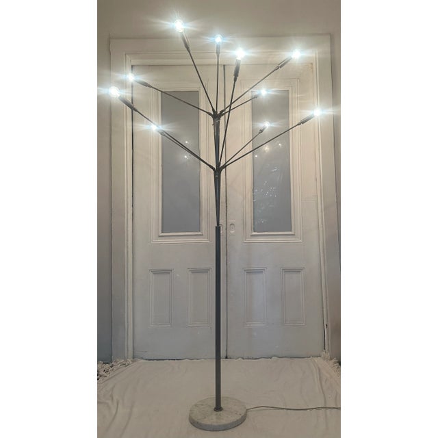 1950s Sputnik Floor Lamp With Marble Base Mid-Century Modern Italian Stilnovo Flos For Sale In New York - Image 6 of 9