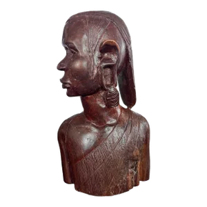 1960s Wood Carved African Sculptural Bust