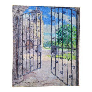 Iron Gates Painting by Robert F. Williams "Mission Gates" 1940's