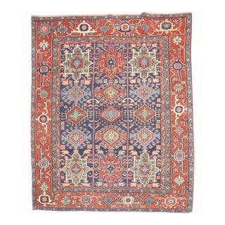 Antique Zabihi Collection Persian Heriz Square Rug - 5'3" x 5'11" For Sale