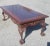 Chippendale 1960s Chippendale Style Banded Carved Mahogany With Ball Claw Feet Coffee Table For Sale - Image 3 of 10