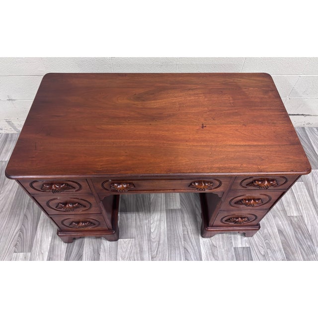 VTG Davis Cabinet Co Lillian Russell Style Black Walnut Executive Writing Desk For Sale In Kansas City - Image 6 of 13