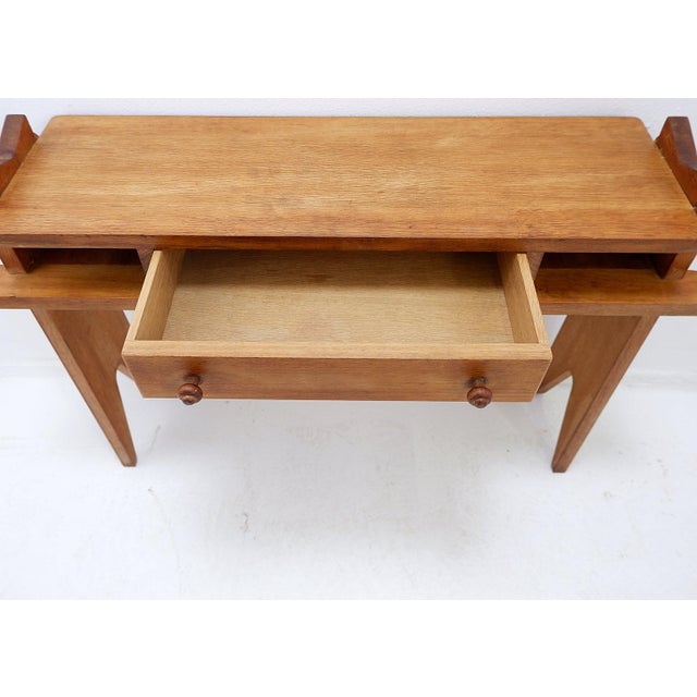 Oak Console Table attributed to Guillerme et Chambron, 1950s-1960s For Sale - Image 6 of 16
