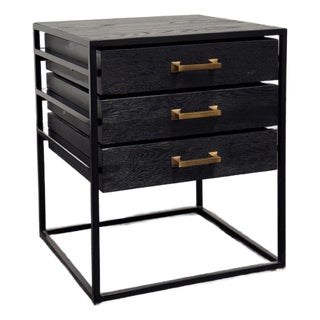 Contemporary Three Drawer Nightstand For Sale