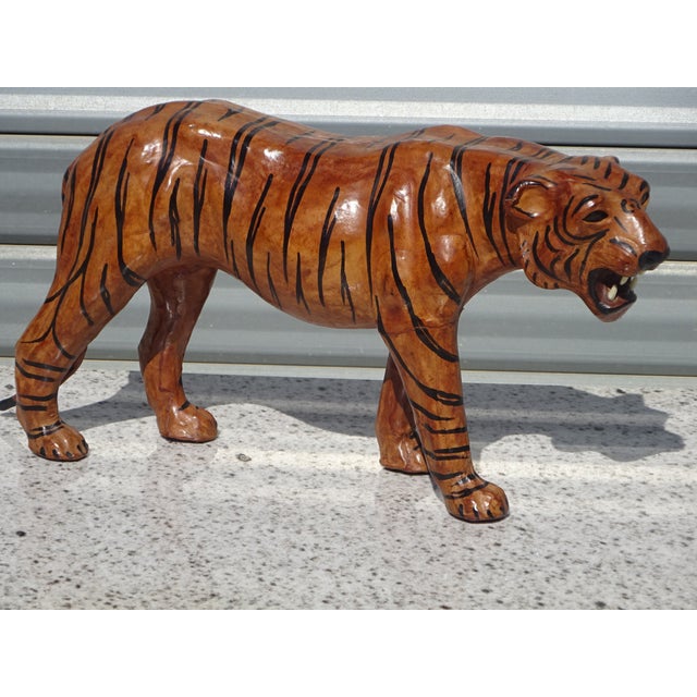 Vintage Leather Tiger, 1960s For Sale - Image 12 of 12