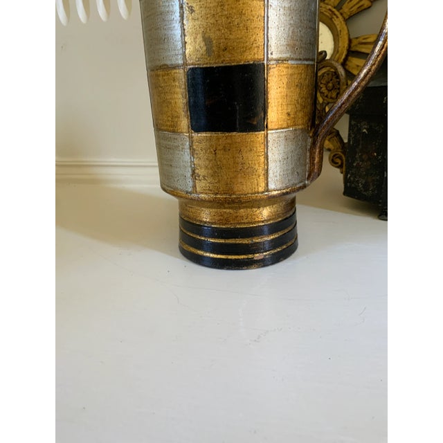 Art Deco Italian Gilt & Black Metal Art Deco Pitcher For Sale - Image 9 of 10