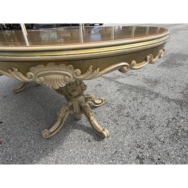 Baroque 1970s Italian Baroque Gold Beech Dining Table – 1 Piece For Sale - Image 3 of 15