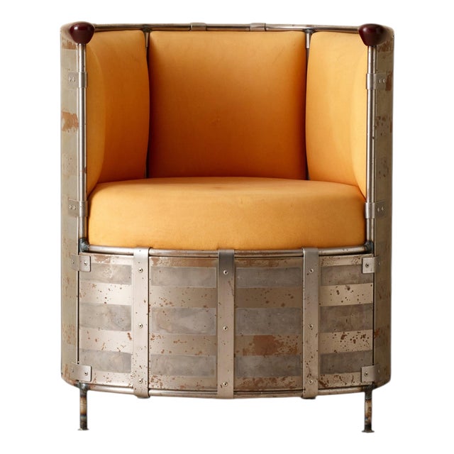 Mooseskin Armchair Edition 52/360 in Leather and Steel by Mats Theselius for Källemo, 1990s For Sale
