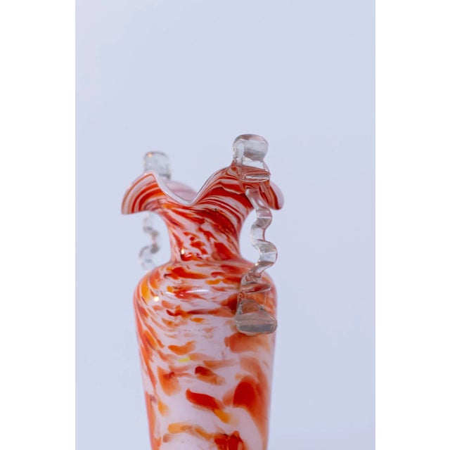 Mid-Century Modern Vintage Orange Murano Glass Vase by Fratelli Toso, 1940s For Sale - Image 3 of 10