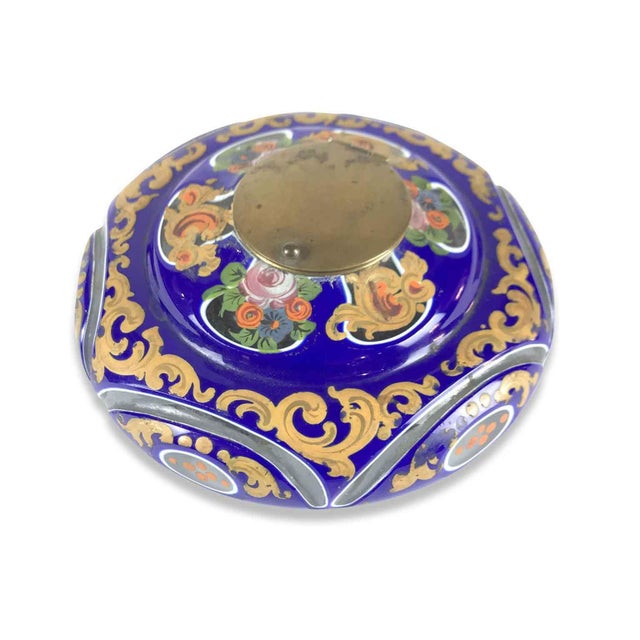 Blue Biedermeier Judaica Glass Inkwell For Sale - Image 8 of 8