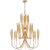 Julie Neill for Visual Comfort Signature Acadia Large Chandelier in Antique Gold Leaf For Sale