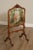 High Quality Antique Circa 1900 Firescreen with Oil Painted Courtship Scene in Carved Walnut Frame, Signed Marie Huleau