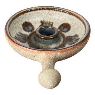 Mid-Century Modern Danish Studio Pottery Candleholder with Handle from Søholm, 1960s For Sale