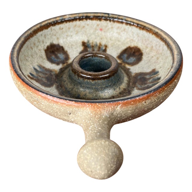 Mid-Century Modern Danish Studio Pottery Candleholder with Handle from Søholm, 1960s For Sale