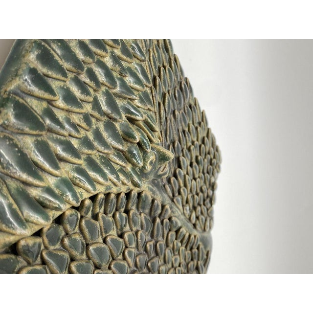 1960s Glazed Ceramic Mural with Scaly Leaf Structure, Germany, 1960s For Sale - Image 5 of 17