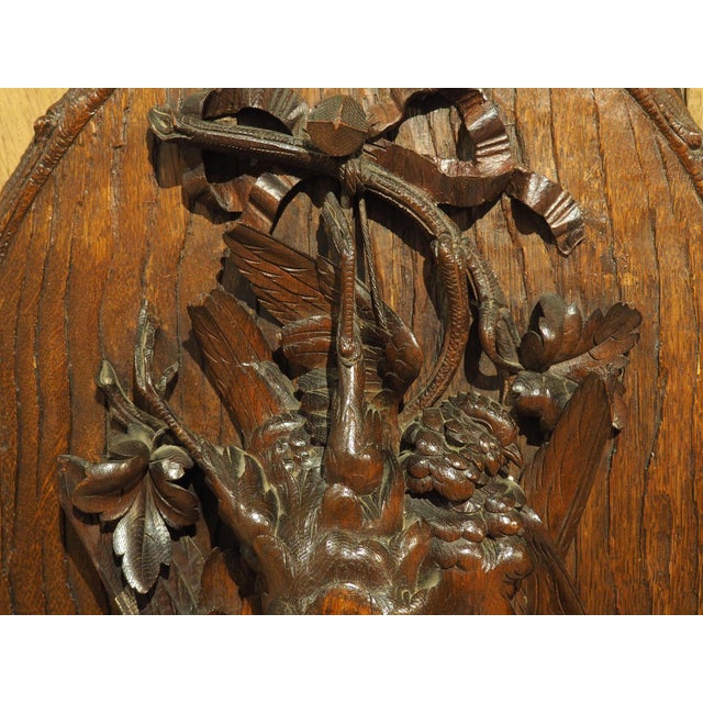 19th Century French Oval Black Forest Game Plaque With Bark Trompe L’Oeil For Sale In Dallas - Image 6 of 12