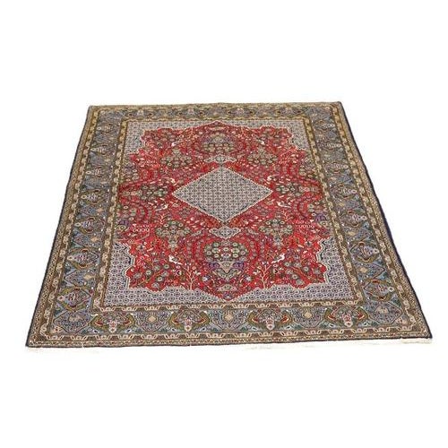 Middle Eastern Qom Rug in Hand-Knotted Wool For Sale - Image 4 of 7