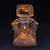 Brown 1930s Carved Horn "Landscape & Figure" Vase With Beast-Head Ring Handles — Detailed Relief For Sale - Image 8 of 10