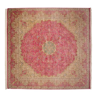 Vintage Bulgarian Kerman Design Square Carpet - 12' x 12'4" For Sale