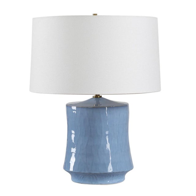 Dafney Blue Ceramic Table Lamp For Sale - Image 4 of 6