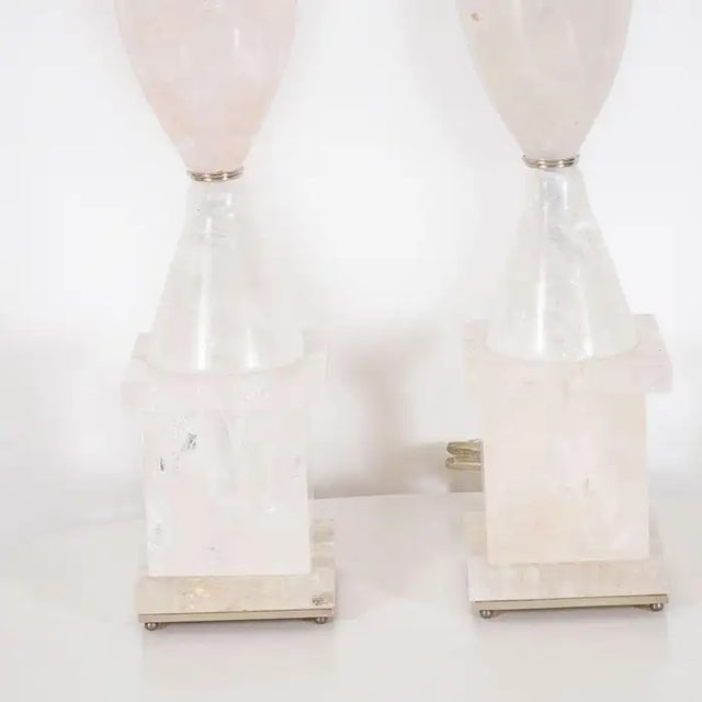 Early 21st Century Rock Crystal Urn Shaped Table Lamps - A Pair For Sale - Image 4 of 12